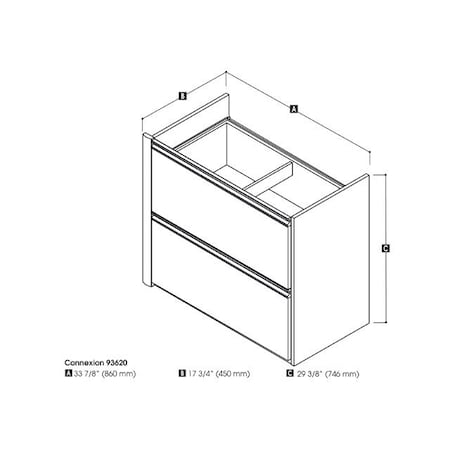 Connexion 34W Add-On Lateral File Cabinet, Antigua & Black